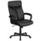 Emma and Oliver High Back Leather Executive Swivel Office Chair with Slight Mesh Accent and Arms